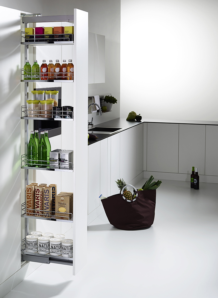 картинка КОМПЛЕКТ ПВ, Диспенса 90° 400 мм, H 1600-2000, Арена КЛАССИК, 5 полок, цвет ХРОМ, цвет дна Серый (2600740005) от магазина Kessebohmer.shop