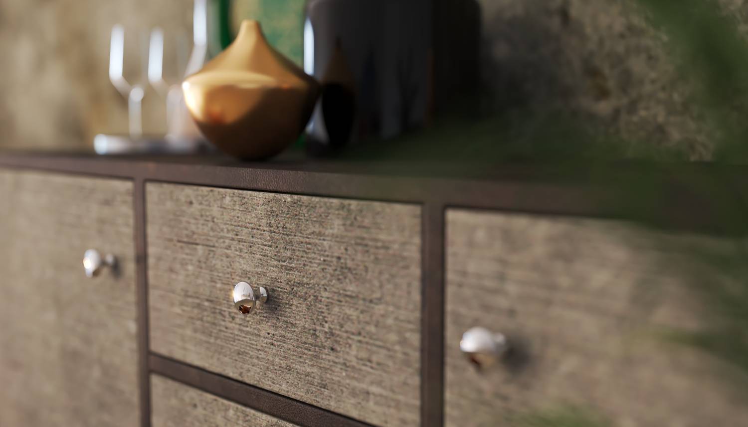 картинка Ручка NIRO кнопка металл цвет латунь от магазина Kessebohmer.shop