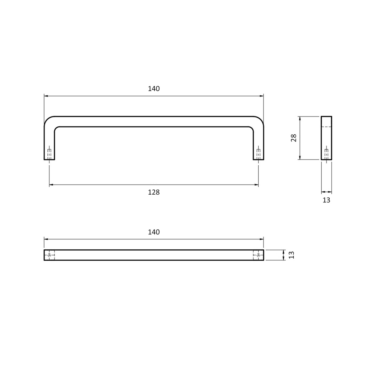 картинка Ручка LINEA 128 металл хром от магазина Kessebohmer.shop