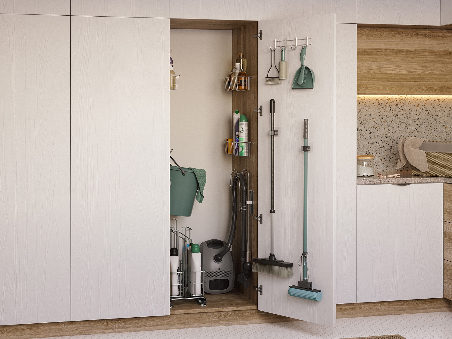 картинка HOUSE MASTER держатель для швабры пластмасса, графит от магазина Kessebohmer.shop