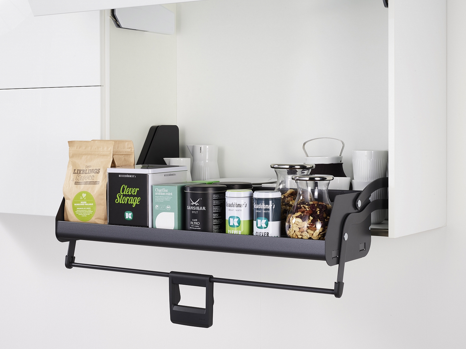 картинка Комплект 1 полка, Ай Мув 900 мм, H 420, цвет АНТРАЦИТ, цвет дна Антрацит, антислип (0217069846) от магазина Kessebohmer.shop